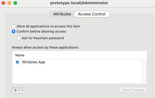 Keychain Access Control